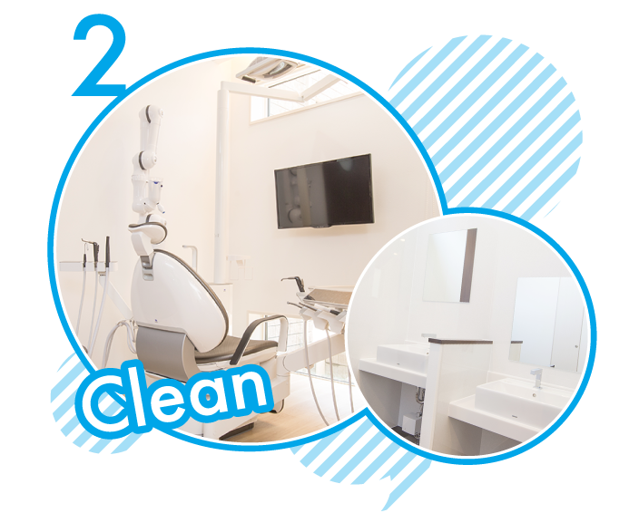 清潔な空間で治療を受けられる衛生環境を常に整えています。